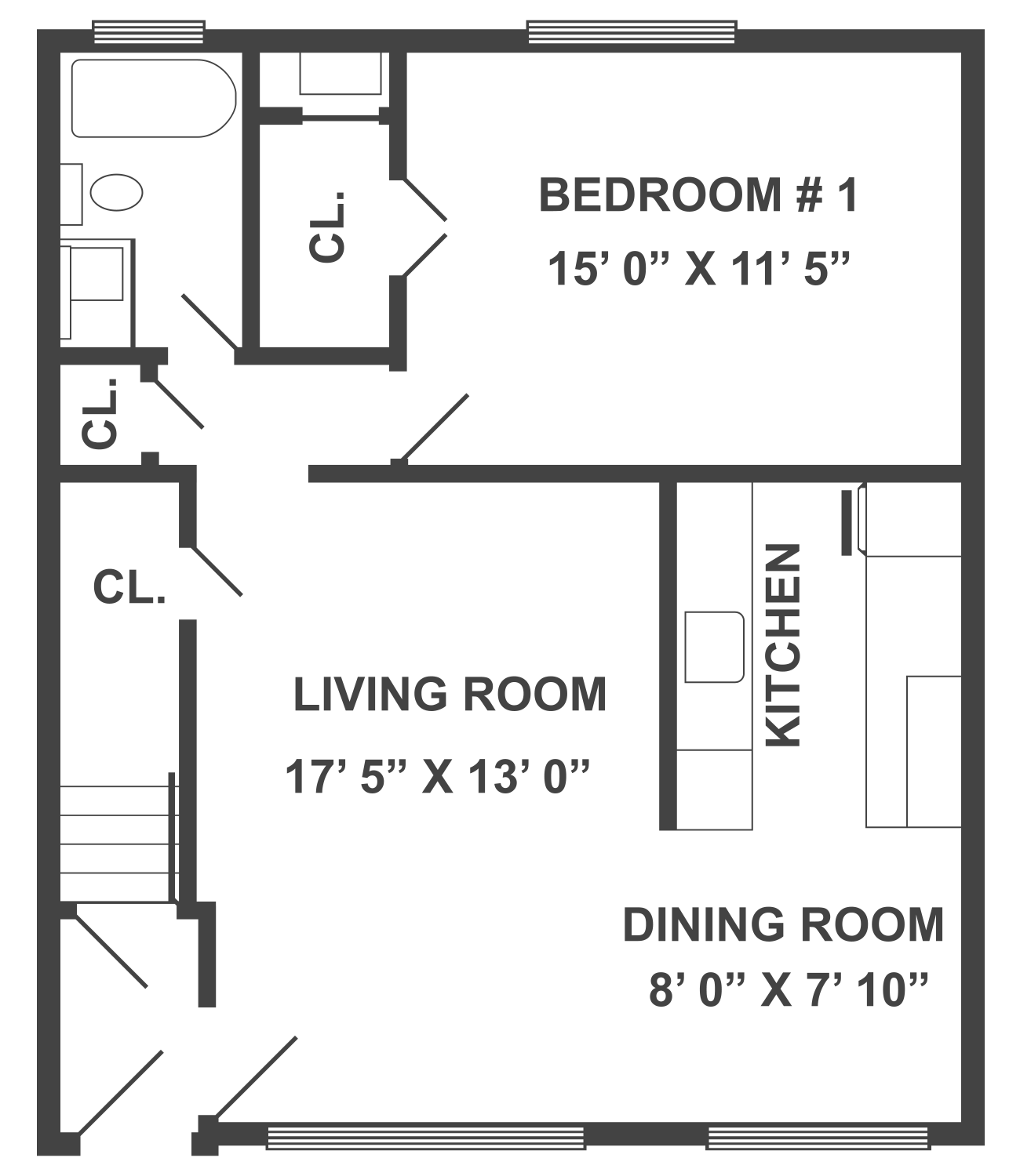 1-Bedroom Apartment Floorplan