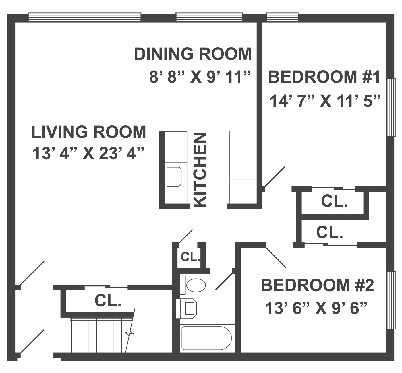2-Bedroom Apartment Floorplan
