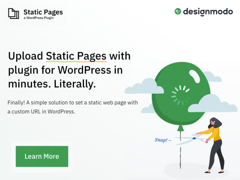 DesignModo Static Pages Plugin - Static Pages allows you to publish any static page on a WordPress website with any URL in a matter of seconds.