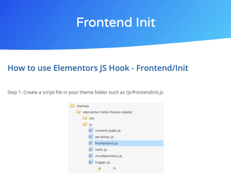 Elementor Frontend Init.